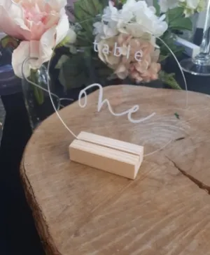 Table Numbers Acrylic with Wooden Base