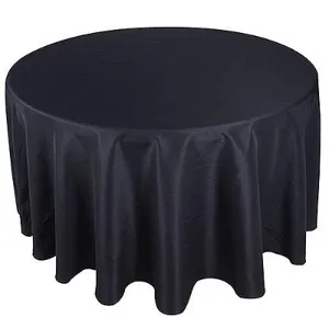 Linen Tablecloth Round 3.3m Black - Fits 1.5m Round table (Floorlength) (90cm drop) Seats 8-10