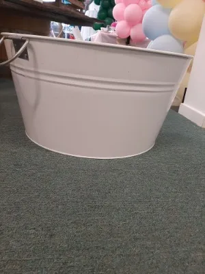 White Metal Ice Bin