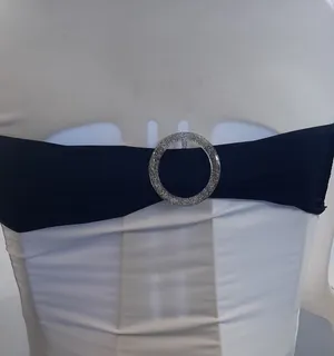 Chair Band - Black Lycra with Silver Circle