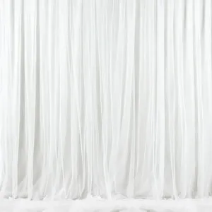 Soft White Double Layer Voile Draped Backdrop (Choose Size)