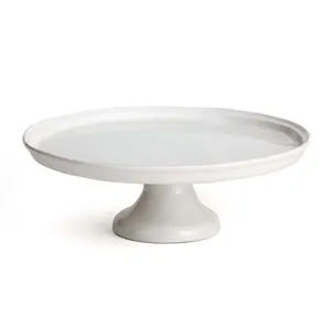12 Inch White Ceramic Cake Stand