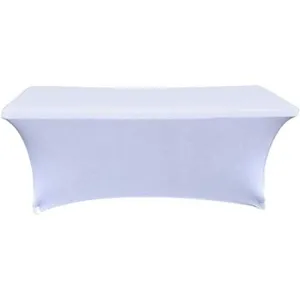 5ft White Stretch Rectangular Table Cover