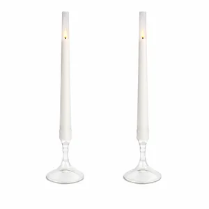 Pair of White Hurricane Candle Centerpieces