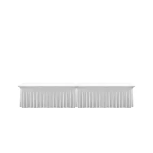 12ft White Pleated Head Table covering