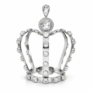 Silver Embellished Crown Tea Light Holder