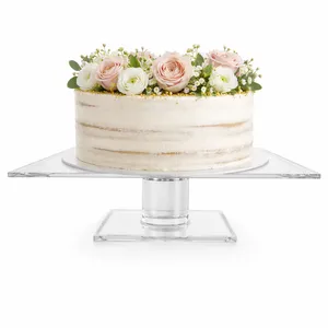 16 Inch Square Pedestal Cake Stand 