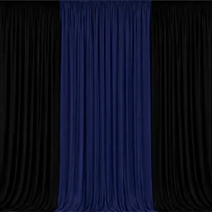 3m Classic Black & Navy Draped Backdrop