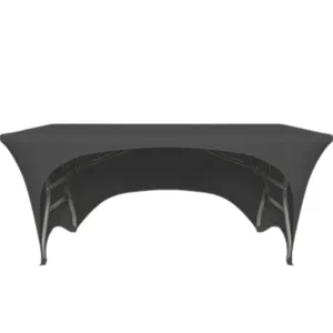 6ft Black Stretch Arched Back Head Table Cover