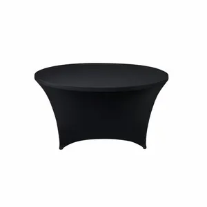 3ft Round Black Stretch Table Cover
