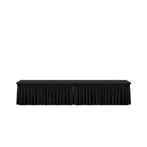 16ft Black Pleated Head Table Cover