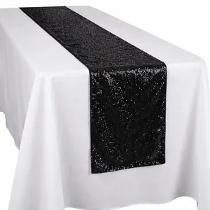 Black Sequin Table Runner