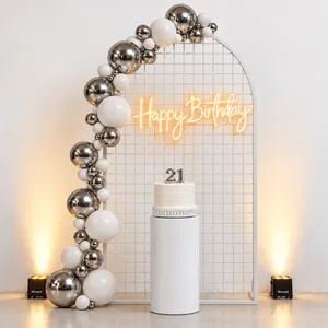 White Luxe Birthday Backdrop & Optional Cake Display