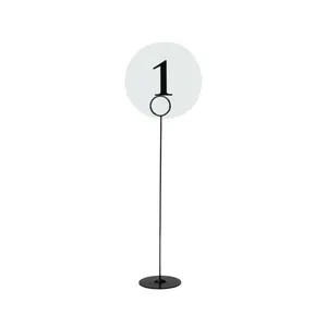 10 Black Iron Table Number Holders & Numbers