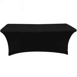 5ft Black Stretch Rectangular Table Cover