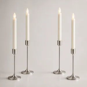 Set of Silver Taper Candle Holders (Choose Quantity)