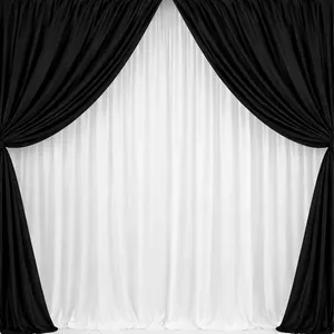 3m White & Black Double Draping