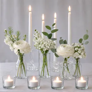 Glass Candle & Bud Cake Table Decorations