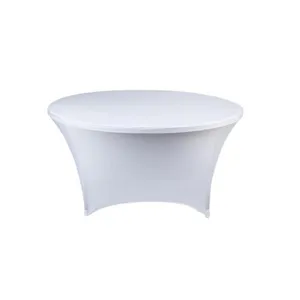 3ft Round White Stretch Tale Cover