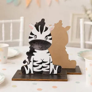 Mini Wooden Animal Table Centerpiece Pair