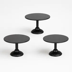 Black Metallic Dessert Set of 3