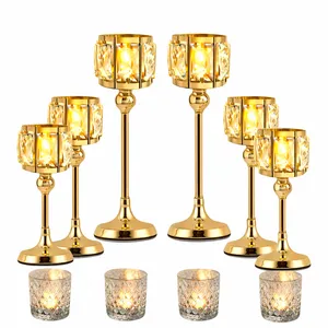  Gold Crystal Candlelight Cake Table Styling Set