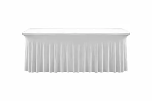 5/6ft White Premium Pleated Tablecloth 