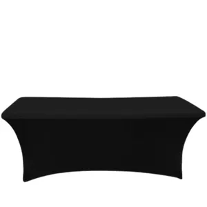 8ft Black Stretch Rectangular Table Cover