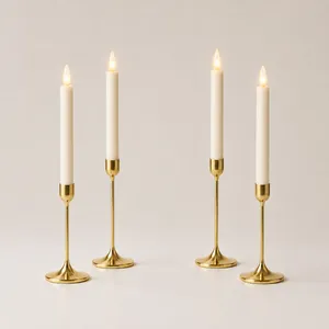 Set of Gold Taper Candle Holders (Choose Quantity)