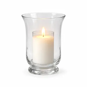 Clear Hurricane LED Candle Centerpiece