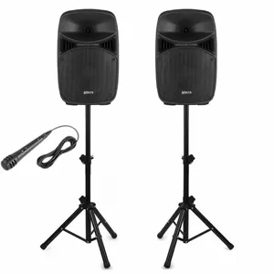 Pair of PA Bluetooth Speakers & Stands