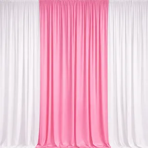 3m 3 Panel Draping White &  Bubble Gum Pink