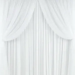 3m Soft White Double Layer Voile Swag Backdrop