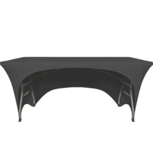 8ft Black Stretch Arched Back Head Table Cover