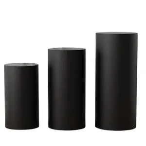 Set of 3 Pedestals with Black Covers