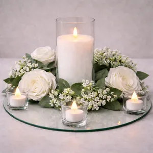 Rose Soft Glow Mirror Centerpiece