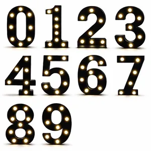 Black Table Number Decoration