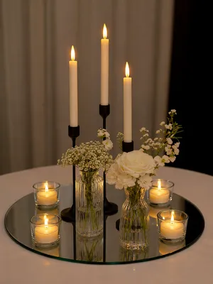 Classic Black Bud & Candle Centerpiece