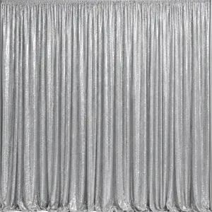 2.4M Silver Sequin Draping Backdrop
