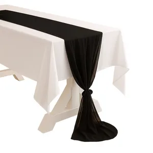 Black Chiffon Table Runner