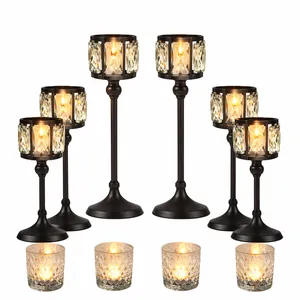  Black Crystal Candlelight Cake Table Styling Set