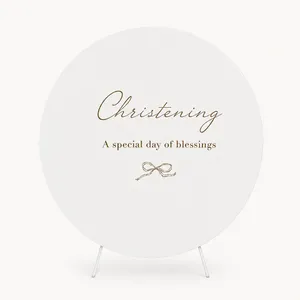7ft Christening Round Frame Cover & Stand