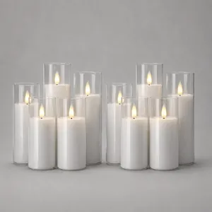 Set of 5 LED Candles in Acrylic Cases