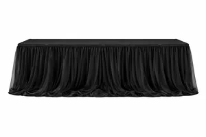 14ft Black Double Layer Table Skirt