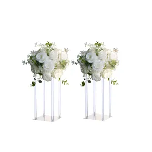 Small Acrylic Lux Floral Centerpiece Pair