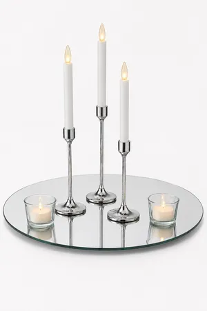 Silver Elegant Taper Centerpiece