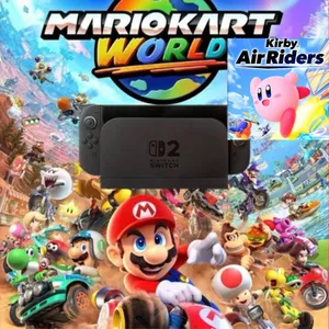 2 Game: Kirby Air Raiders & Mario Kart World Party Package