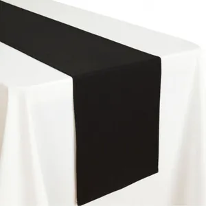 Black Cotton Table Runner