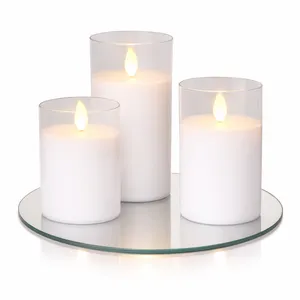 White LED Pillar Candles