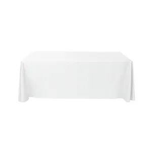 90 x 132 Inch White Rectangular Tablecloth